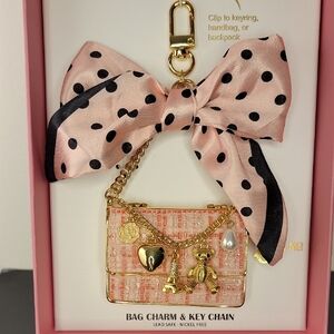 Chic Pink Bow Bag Charm / Keychain